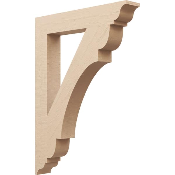 Ekena Millwork 5.5 in. x 48 in. x 36 in. Olympic Traditional Rough Cedar Woodgrain Timberthane Polyurethane Bracket, Primed Tan