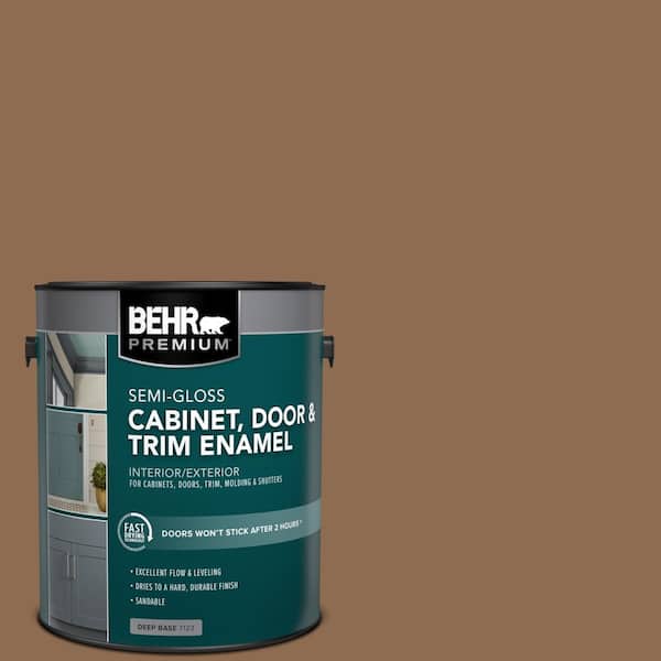 BEHR PREMIUM 1 gal. #N250-6 Split Rail Semi-Gloss Enamel Interior/Exterior Cabinet, Door & Trim Paint