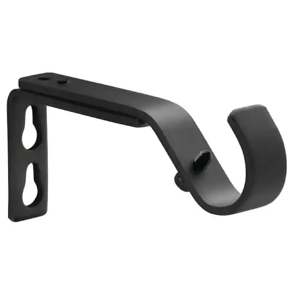 Home Decorators Collection Matt Black Steel Single 5 in. Projection ...