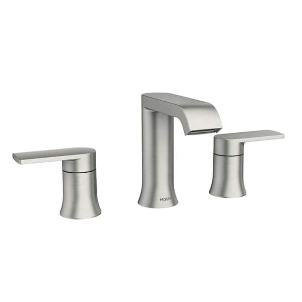 Genta 8in. Widespread Double Handle Bathroom Faucet w/ Drain Kit Included in Spot Resist Brushed Nickel (Valve Included)