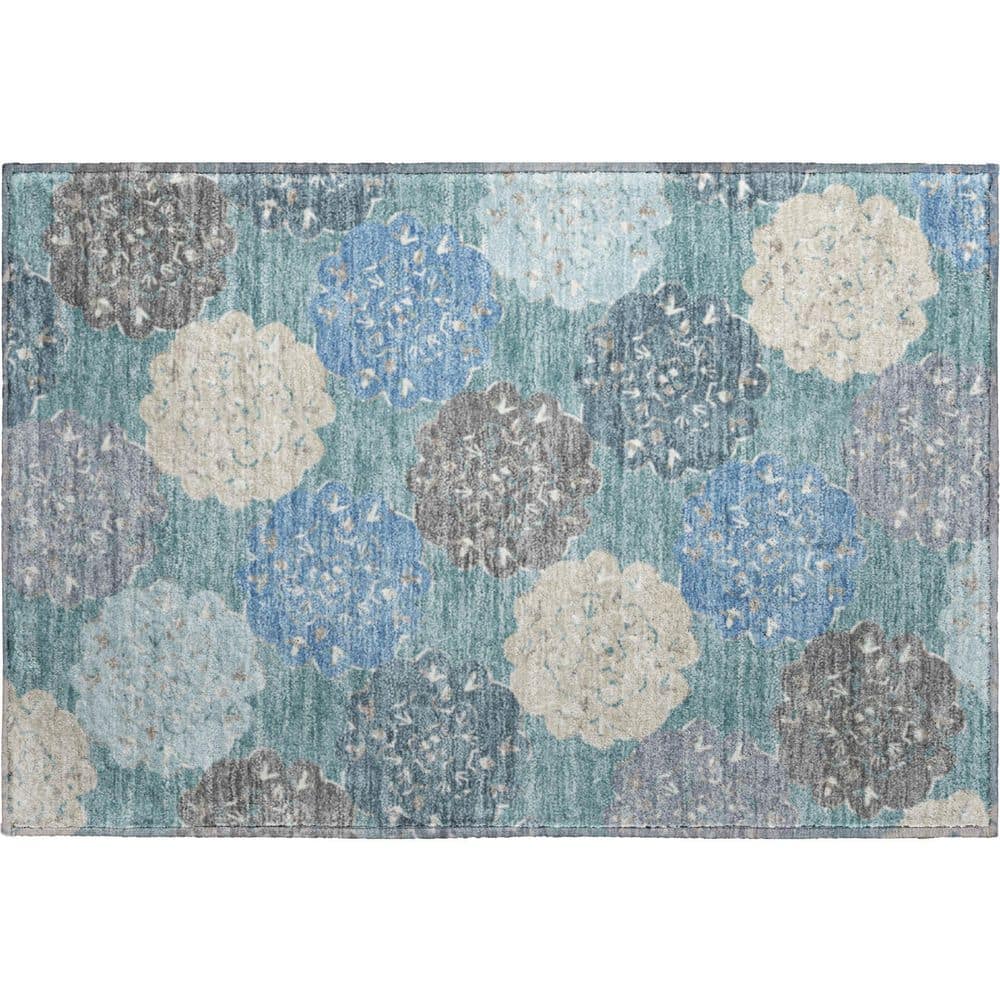 Mayfield Premium Machine Washable Abstract AMF2353 Teal 3 ft. x 4 ft. Area Rug price history on PriceWatchPro