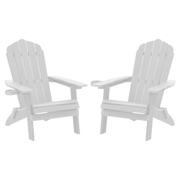 JOYESERY White Folding Plastic Patio Outdoors WeatherResistant Fire