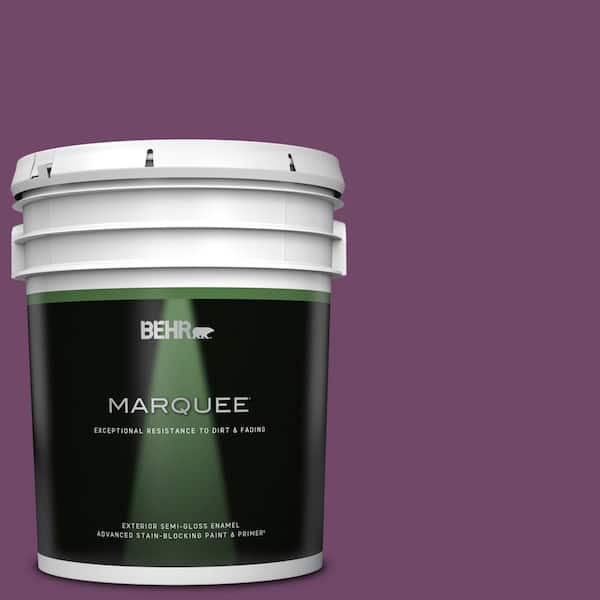 BEHR MARQUEE 5 gal. #S-G-680 Raspberry Mousse Semi-Gloss Enamel Exterior Paint & Primer