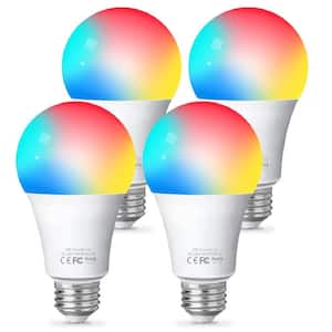 9-Watt Smart LED Light Bulb with Wifi and RGBCW Color Changing Alexa (4-Pack)