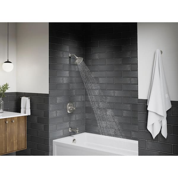 KOHLER Numista Single-Handle 3-Spray Wall-Mount Tub and Shower Faucet in Vibrant Brushed Moderne Brass (Valve Included)