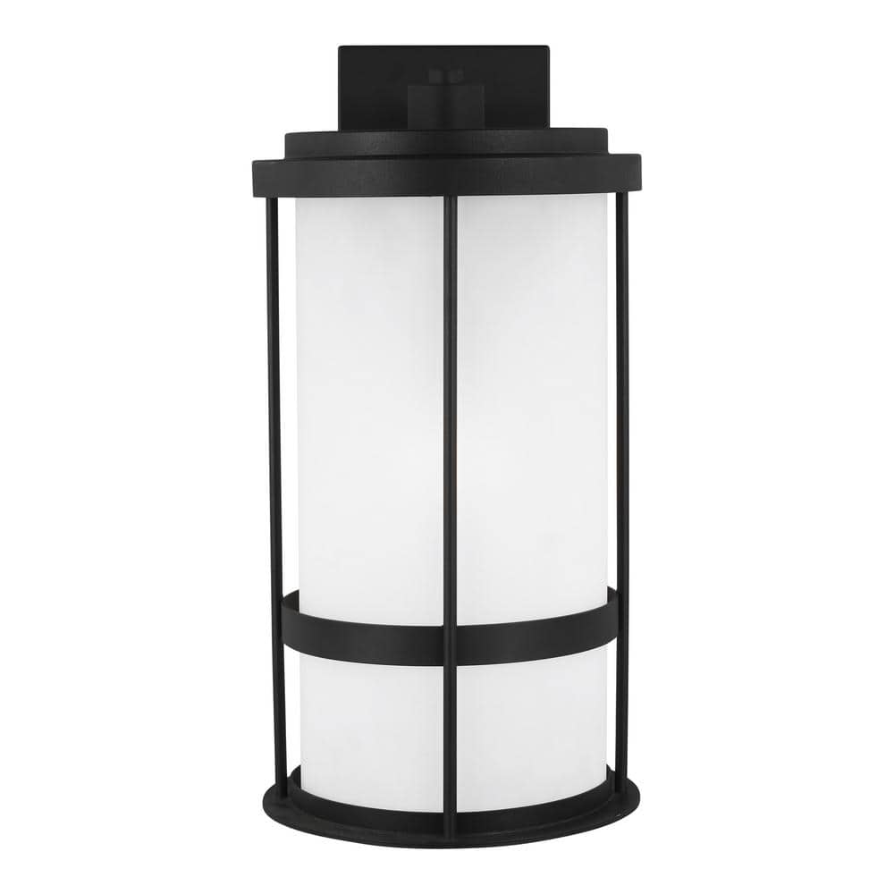 Generation Lighting Wilburn 1-Light Black Outdoor Wall Lantern