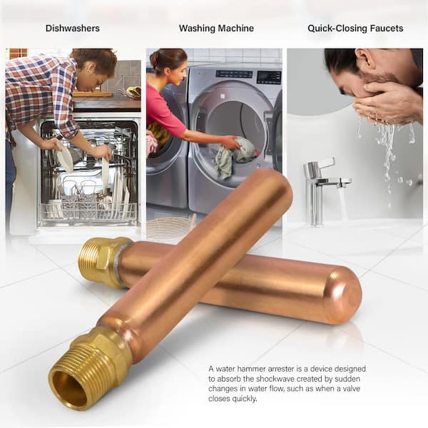 PLUMBFLEX 3/4 in. Male Thread Copper MIP NPT Water Hammer Arrestor Type ...