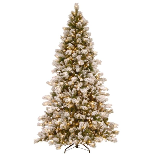 National Tree Company 7-1/2 ft. Snowy Westwood Pine Hinged Artificial Christmas Tree with 650 Clear Lights