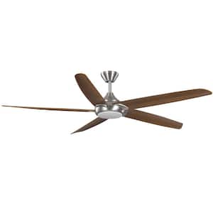 Highstone 70 in. White Color Changing Indoor/Outdoor Brushed Nickel Smart Ceiling Fan with Remote Powered by Hubspace