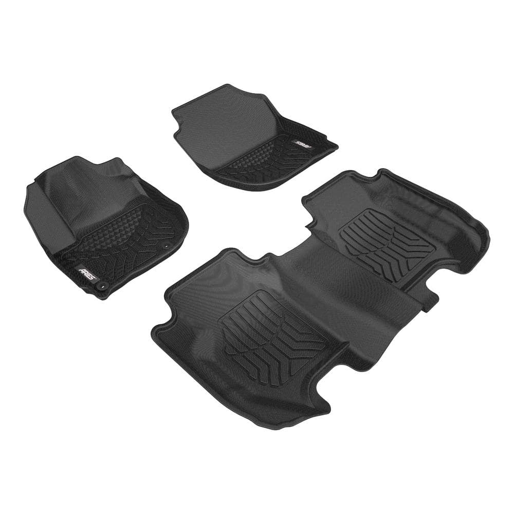 Aries StyleGuard XD Black Custom Heavy Duty Floor Liners, Select Honda Fit, 1st and 2nd Row