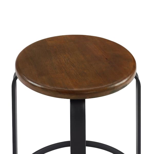 Walker Edison Furniture Company 26 Dark Coffee/Black Backless