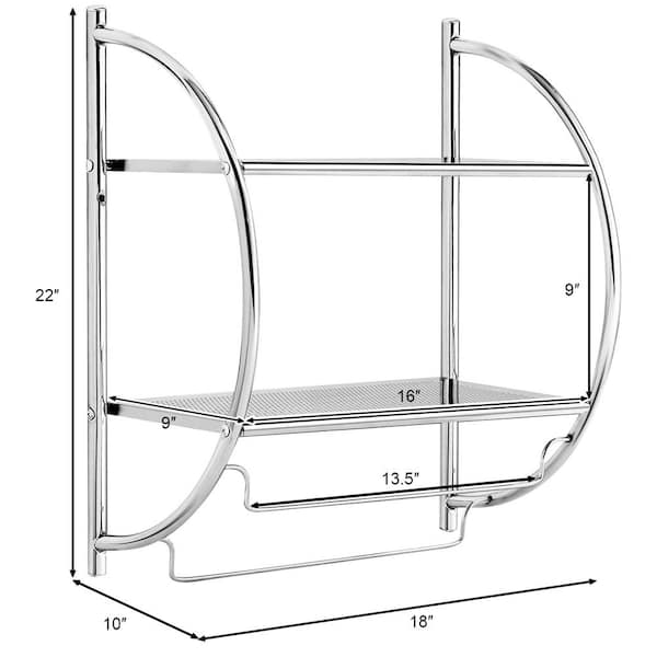 Chrome Steel 2-Shelf Over The Showerhead 13-in x 4.2-in x 26.25-in