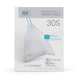 7.9 Gal. 60-Count Code 30S Kitchen Trash Bags with Drawstring Handle
