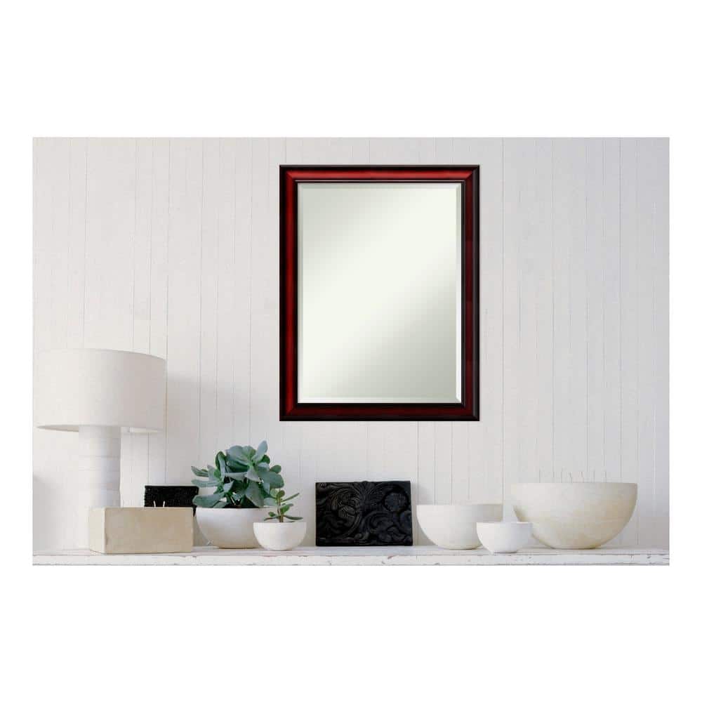 Medium Rectangle Cherry Casual Mirror (27.38 in. H x 21.38 in. W)