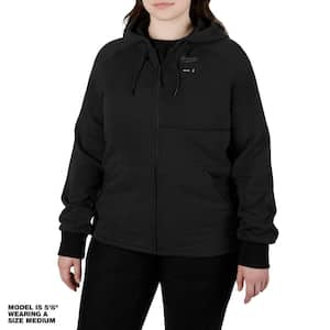 Women's X-Small M12 12-Volt Lithium-Ion Cordless Black Heated Jacket Hoodie Kit with (1) 2.0 Ah Battery and Charger