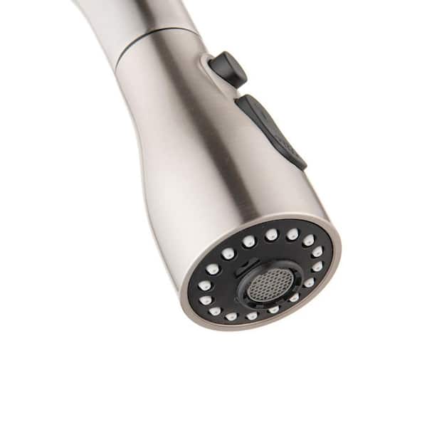 Single Handle Pull Down Sprayer Kitchen Faucet in Brushed Nickel