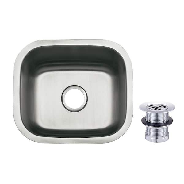 Loft Stainless Steel 16 in. 0-Hole Undermount Bar Sink in Stainless Steel