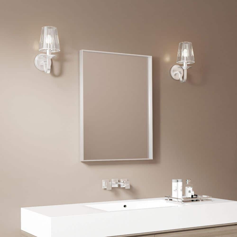 22 in. W x 30 in. H Rectangular Aluminum Framed Wall Bathroom Vanity Mirror in Brushed Sliver price history on PriceWatchPro