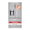 LG 28 cu. ft. 3 Door French Door Refrigerator with Ice and Water Dispenser and Craft Ice in PrintProof Stainless Steel LHFS28XBS