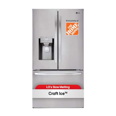 28 cu. ft. 3 Door French Door Refrigerator with Ice and Water Dispenser and Craft Ice in PrintProof Stainless Steel