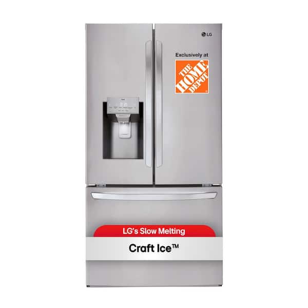 28 cu. ft. 3 Door French Door Refrigerator with Ice and Water Dispenser and Craft Ice in PrintProof Stainless Steel