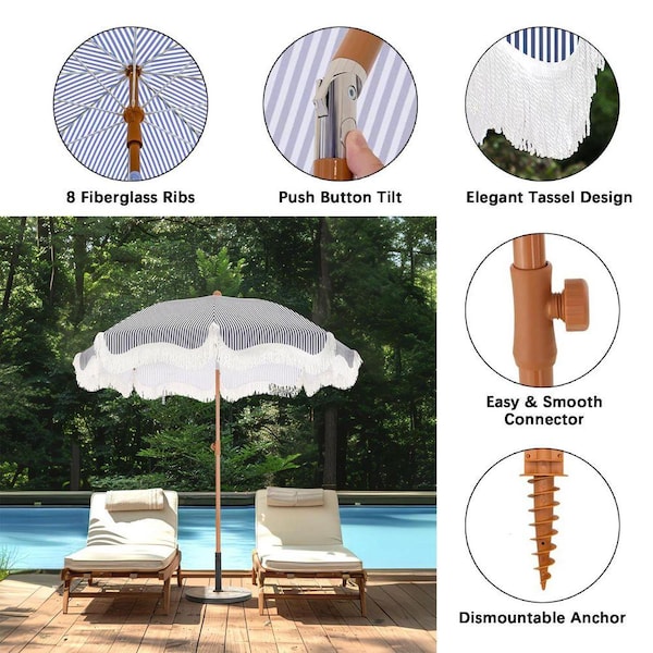 dixieline patio umbrella 9 Ft Classic Wood Introducing the 10ft Umbrella 7 ft. Metal Tilt Beach