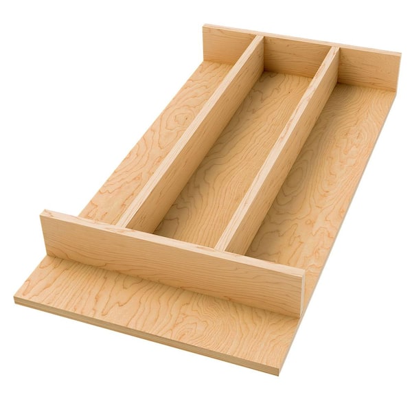Rev-A-Shelf 2.36 in. H x 10.24 in. W x 19.49 in. D Light Brown Wooden Utensil Drawer Insert