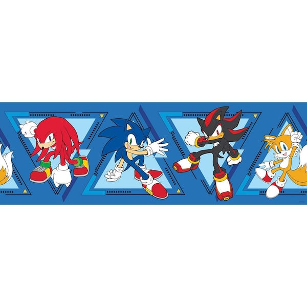 1-Piece 6 in. x 180 in. Blue Sonic The Hedgehog Team Sonic Border Decal
