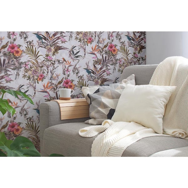 Hollis Tropical White Non Pasted Non Woven Wallpaper Sample