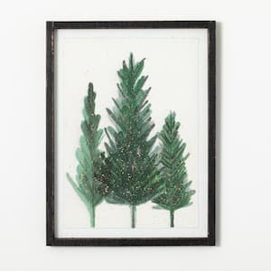 18.25 in. x 24.25 in. Pine Tree Watercolor Decorative Sign; Green