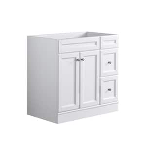 36 in. W x 21.45 in. D x 34.71 in. H Bath Vanity Cabinet without Top in White