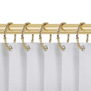 Oval Shape Shower Curtain Rings for Bathroom, Rustproof Zinc Shower Curtain Hooks Rings, Set of 12, Gold