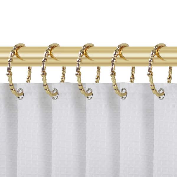 Oval Shape Shower Curtain Rings for Bathroom, Rustproof Zinc Shower Curtain  Hooks Rings, Set of 12, Gold
