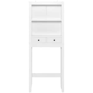 Two-Tier Metal Shelves Over The Toilet Storage Shelf Bathroom Organizer in  White 800873287 - The Home Depot