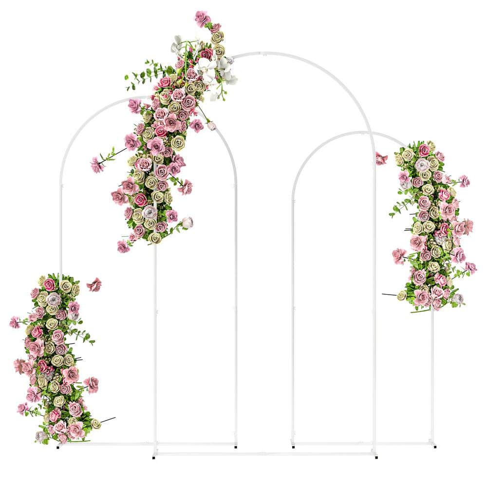 Metal Arch Backdrop Stand Set of 3,7/6.5/6 ft Wedding Arch Frame, Balloon B