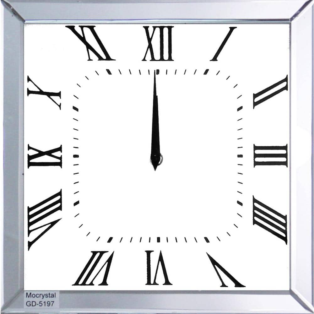Nasa Square Mirrored Wall Clock with Geometric Frame