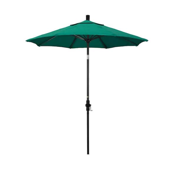 California Umbrella 7.5 ft. Matted Black Aluminum Market Patio Umbrella Fiberglass Ribs and Collar Tilt in Spectrum Aztec Sunbrella
