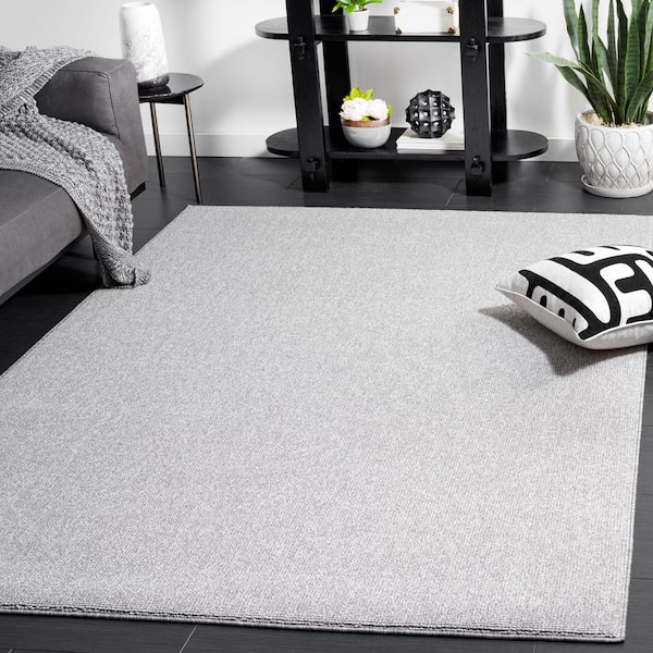 River 7 ft. x 7 ft. Gray Solid Marle Square Area Rug