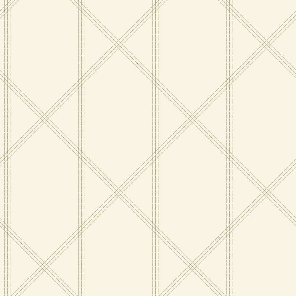 Cream and Gold Geometric Non-Woven Wallpaper Roll