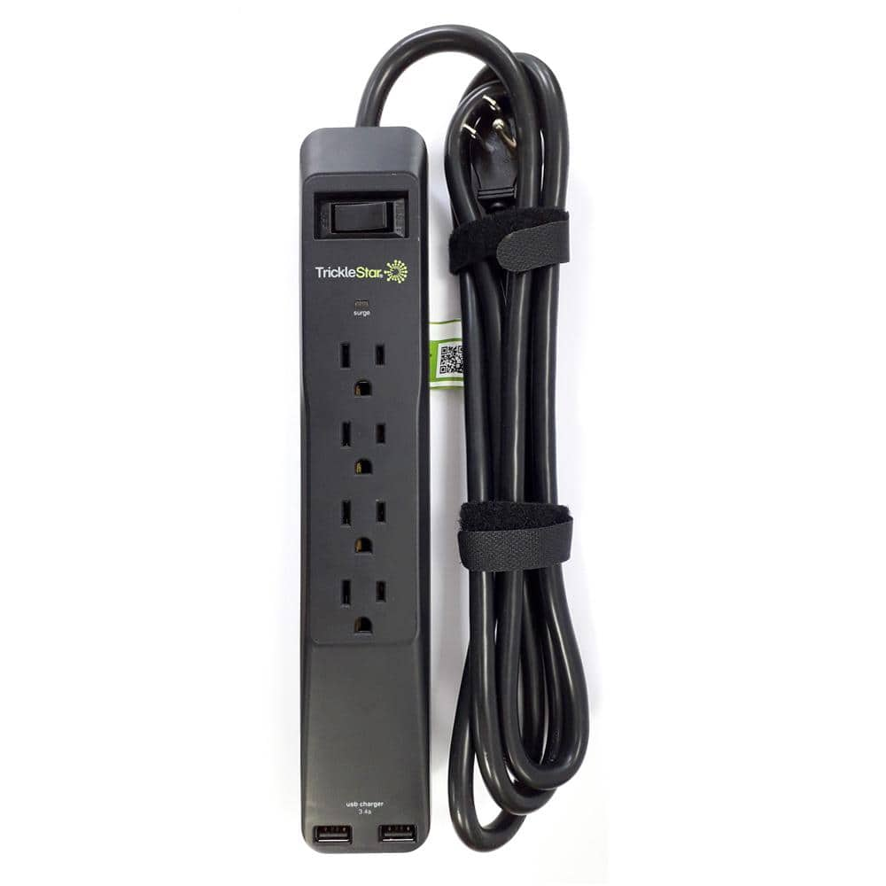 tricklestar-6-ft-4-outlet-surge-protector-with-usb-charging-ports