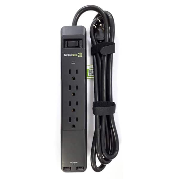 TRICKLESTAR 6 ft. 4-Outlet Surge Protector with USB Charging Ports