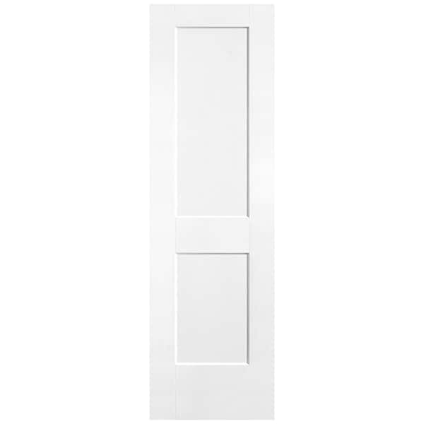 Masonite 24 in. x 80 in. 2-Panel Logan Single Bore Hollow Core Ultra-Pure White Molded Composite Interior Door Slab