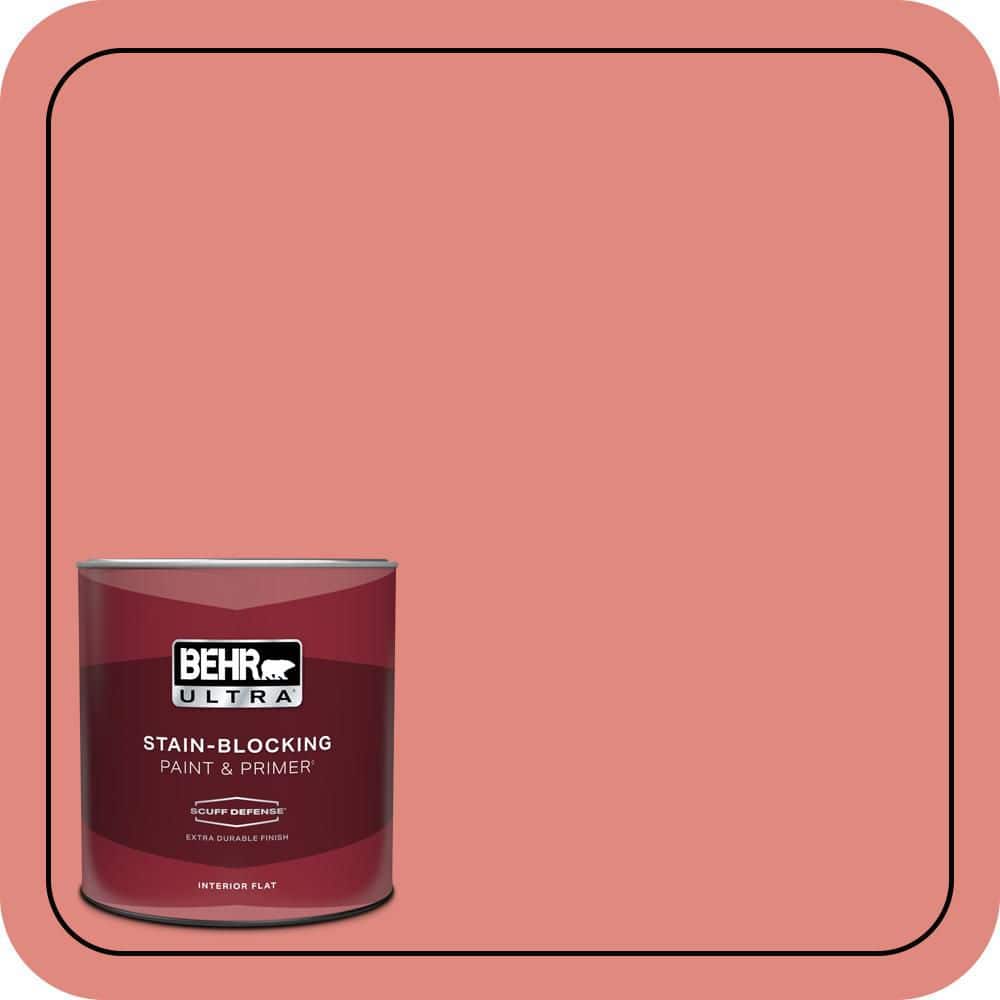 1 qt. #170D-5 Mellow Coral Extra Durable Flat Interior Paint & Primer product image for price tracking
