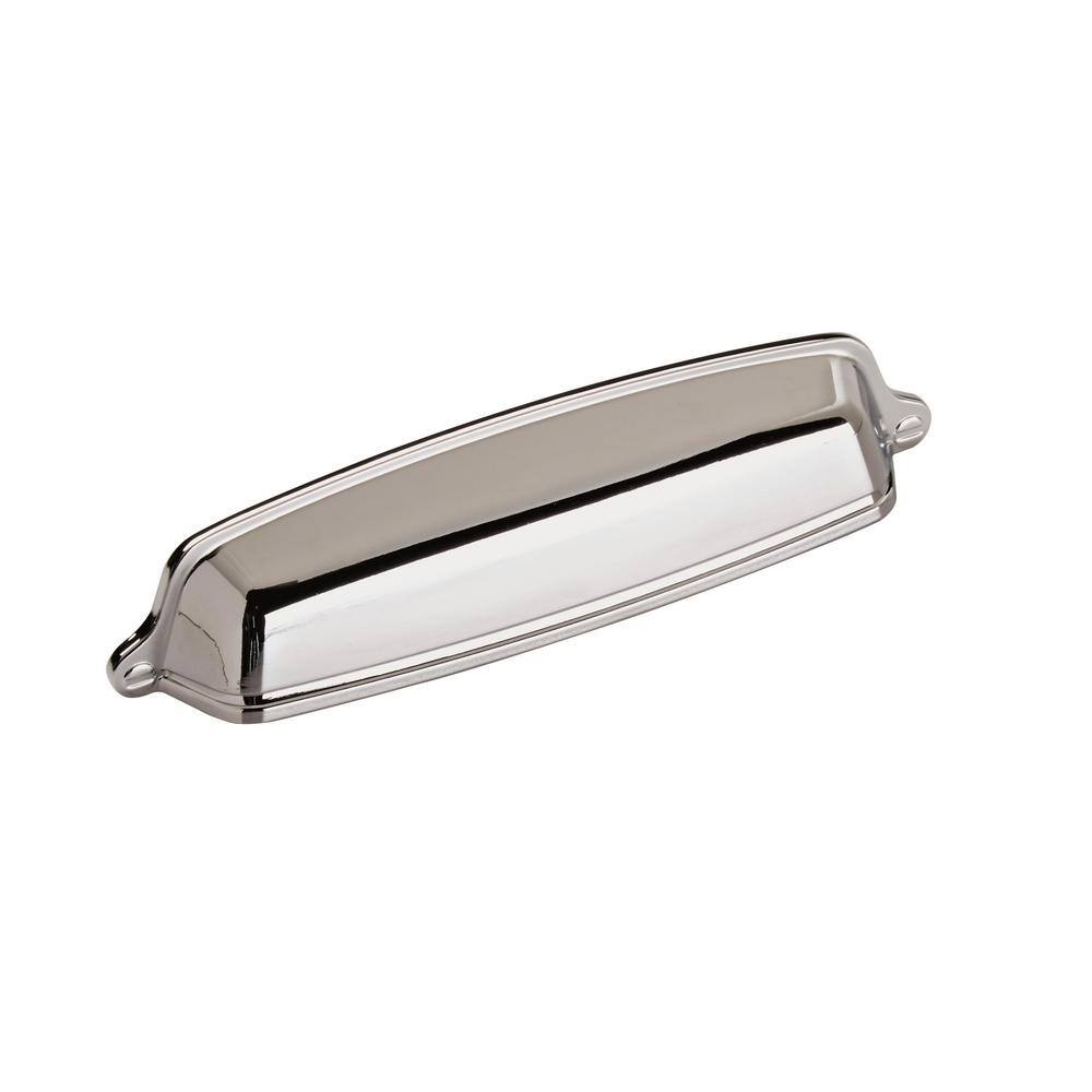 Polished Chrome 5-Inch Traditional Cup Drawer Pulls