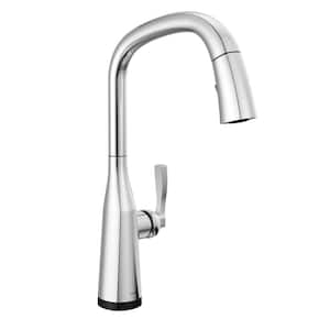 Stryke Touch2O Single Handle Pull Down Sprayer Kitchen Faucet (Google Assistant, Alexa Compatible) in Polished Chrome
