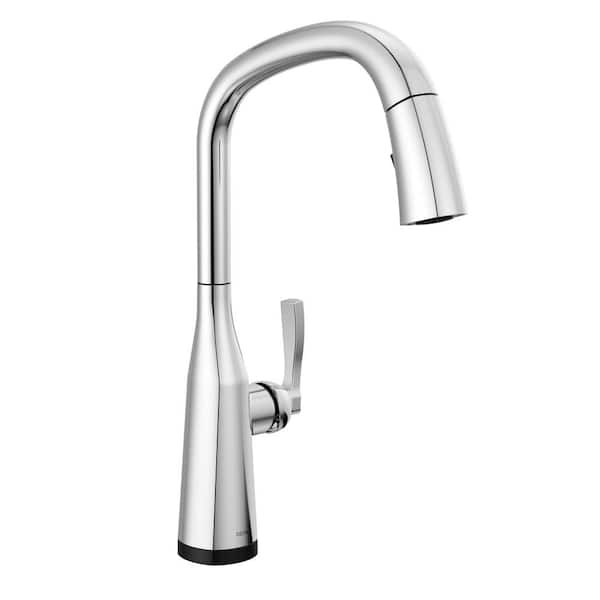 Delta Stryke Touch2O Single Handle Pull Down Sprayer Kitchen Faucet (Google Assistant, Alexa Compatible) in Polished Chrome