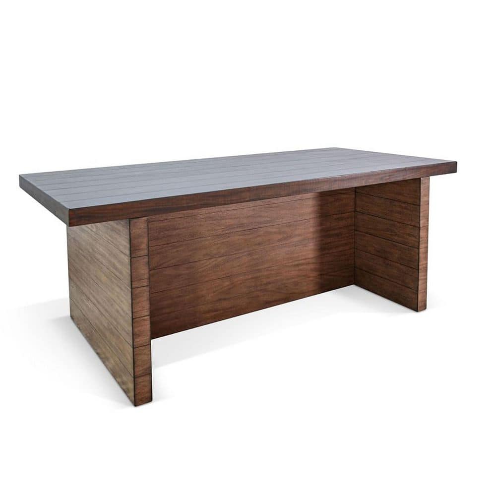 Wedy Modern and Contemporary Dark Brown Wood 36 in. Pedestal Base Dining Table Seats 6