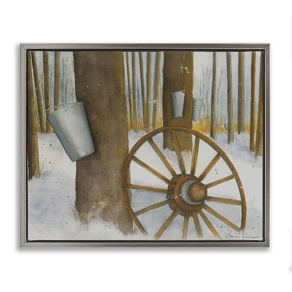 Stupell Industries Maple Sugaring Trees by Gloria Palmer 1-Piece Floater Frame Graphic Print Nature Poster Art Print 31 in. x 25 in.