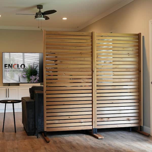 Enclo Privacy Screens Tiaga 6 ft. x 3 ft. Freestanding Wood Privacy Screen