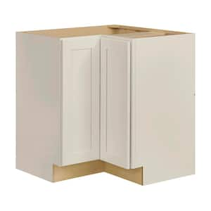 Avondale 32 in. W x 32 in. D x 34.5 in. H Ready to Assemble Plywood Shaker Lazy Susan Corner Cabinet in Antique White